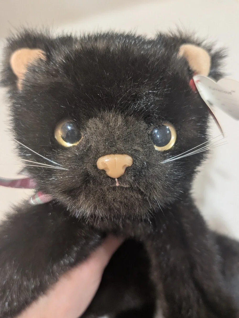 Ty Black Plush Kitten with Tan Accents